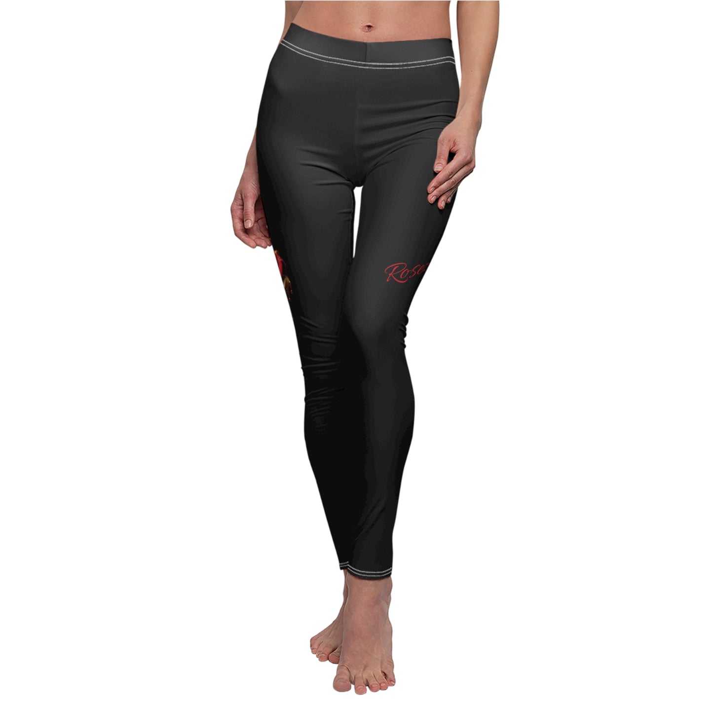 Rosez r Red Dripping in Gold Women's Leggings