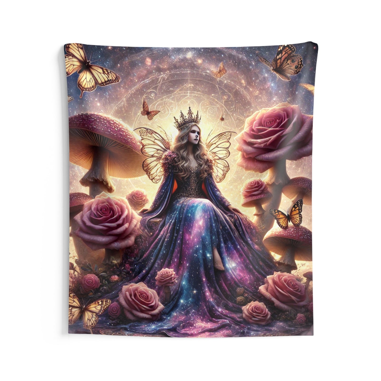 Mystical Fairy Queen Wall Tapestry - Enchanted Garden Decor