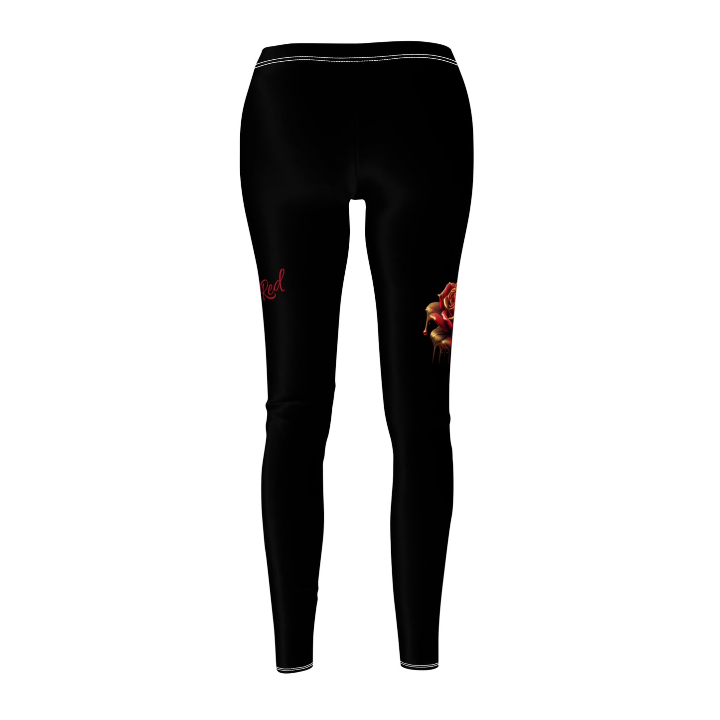 Rosez r Red Dripping in Gold Women's Leggings