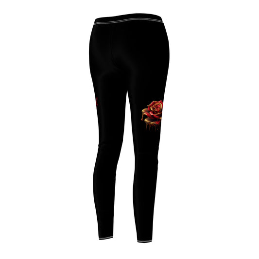 Rosez r Red Dripping in Gold Women's Leggings