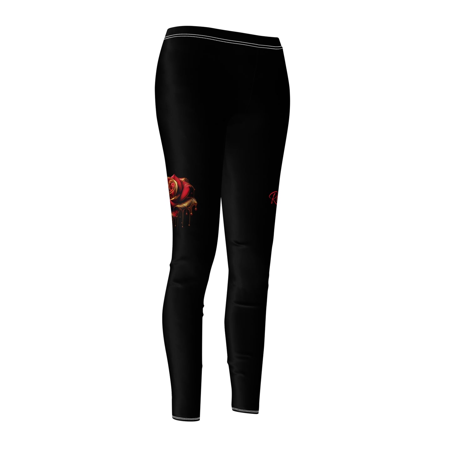 Rosez r Red Dripping in Gold Women's Leggings