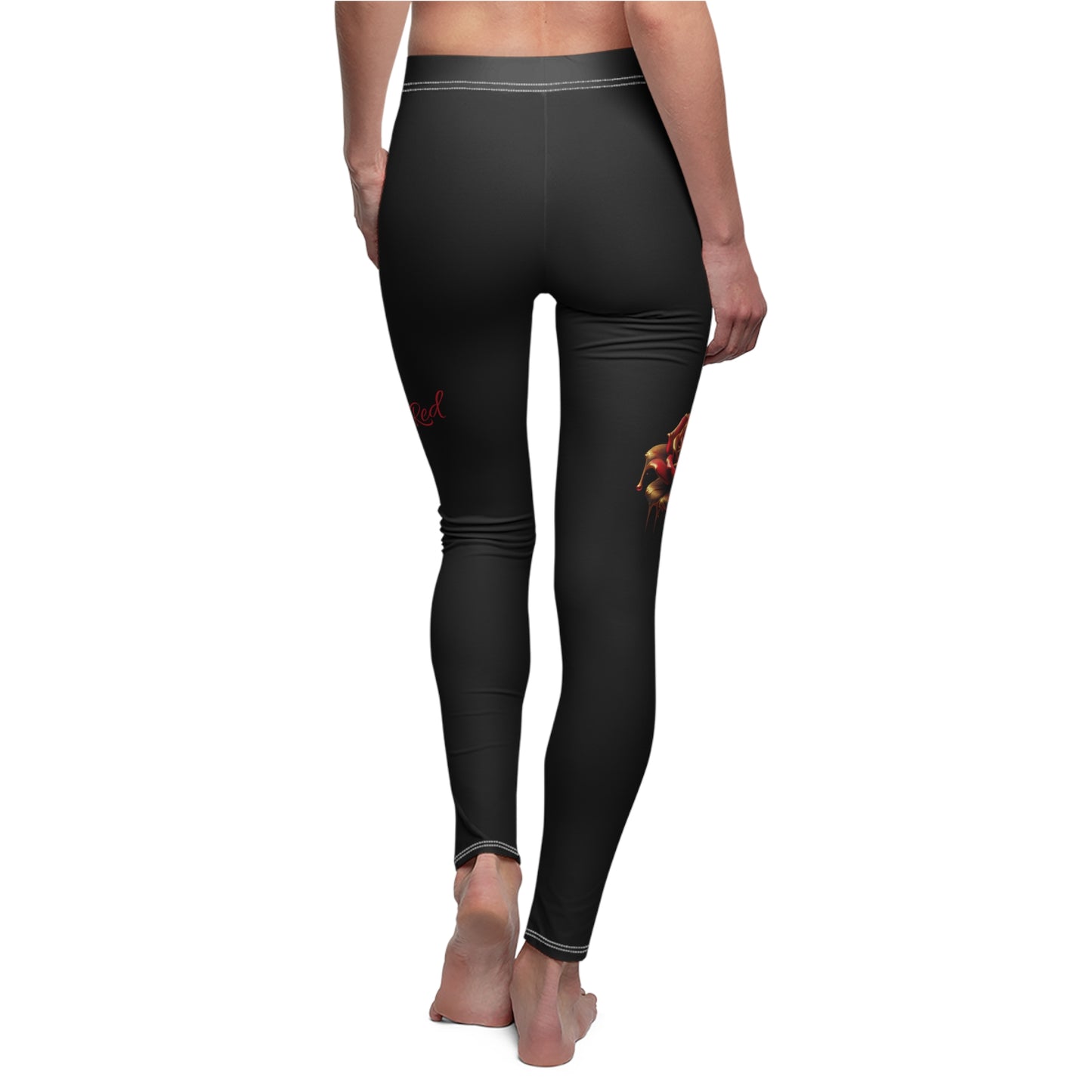 Rosez r Red Dripping in Gold Women's Leggings