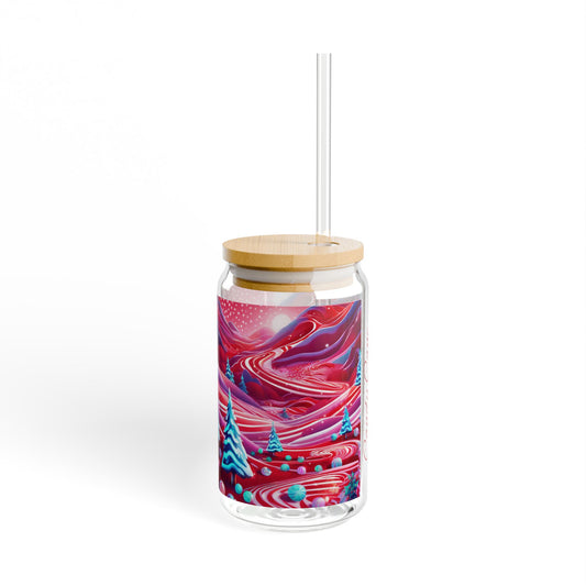 Christmas Candy Cane Dreams Sipper Glass, 16oz