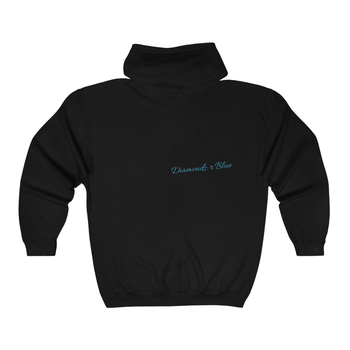 Full Zip Hooded Sweatshirt - diamondz r blue