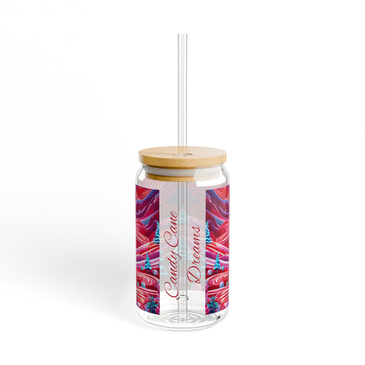 Christmas Candy Cane Dreams Sipper Glass, 16oz