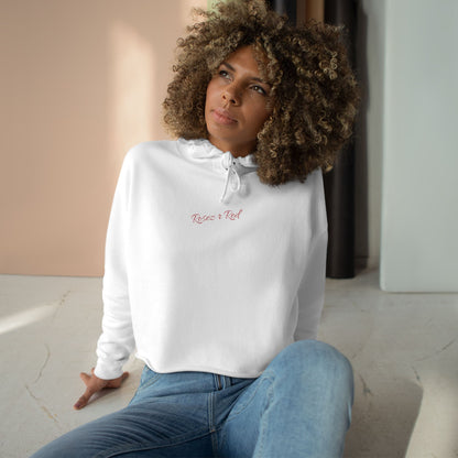 Rosez R Red Crop Hoodie Dripping in Gold
