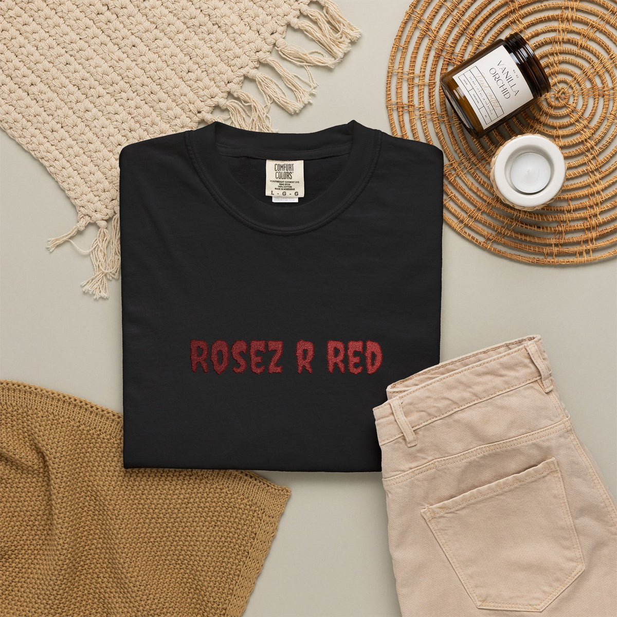 Rosez R Red Embroidered Tee